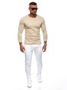Edoti Edoti férfi hosszú ujjú póló bézs színben