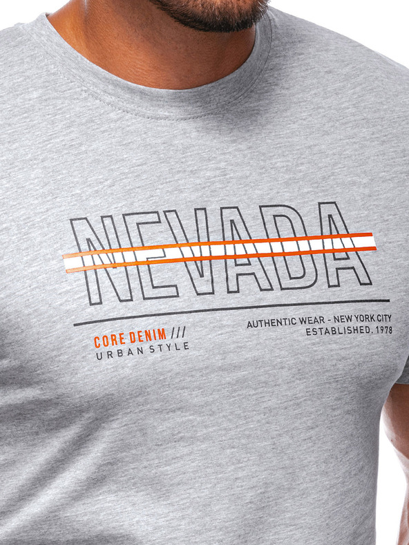 Edoti Szürke férfi nyomtatott póló Edoti