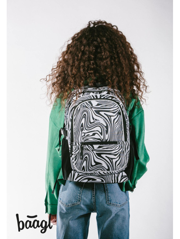 BAAGL  Fekete iskolai hátizsák Baagl Core Mixture