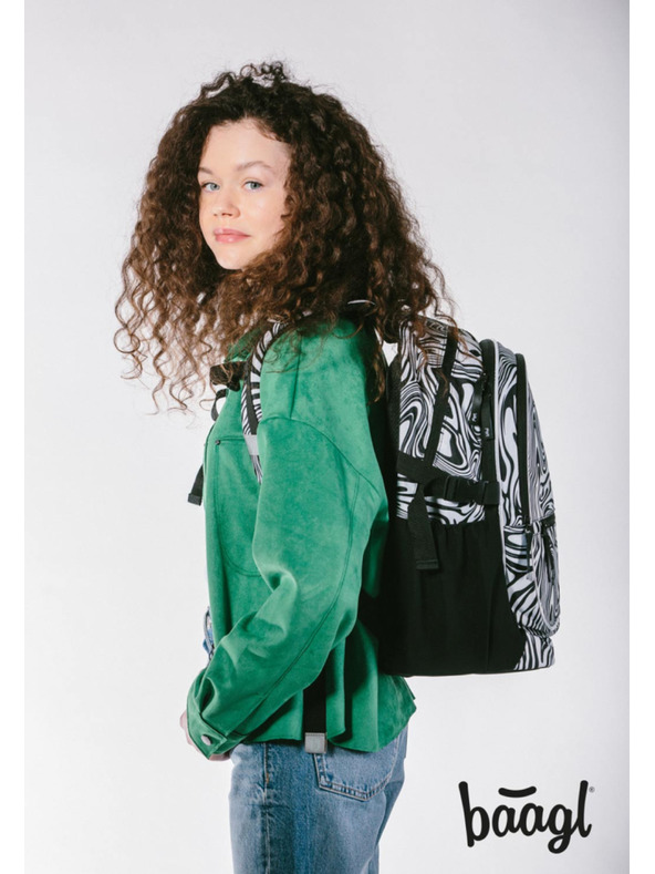 BAAGL  Fekete iskolai hátizsák Baagl Core Mixture