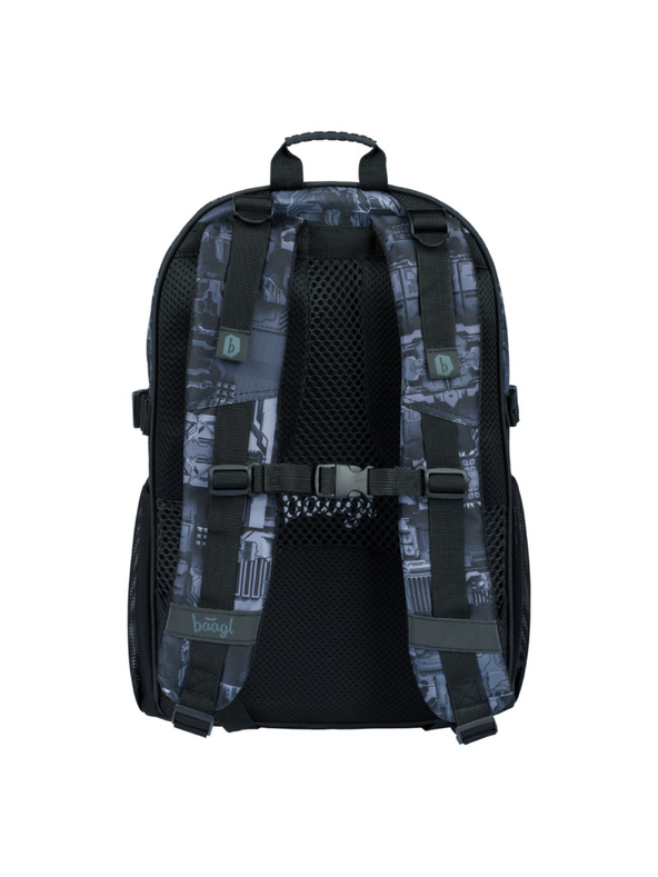 BAAGL  Baagl Core Technic szürke iskolai hátizsák