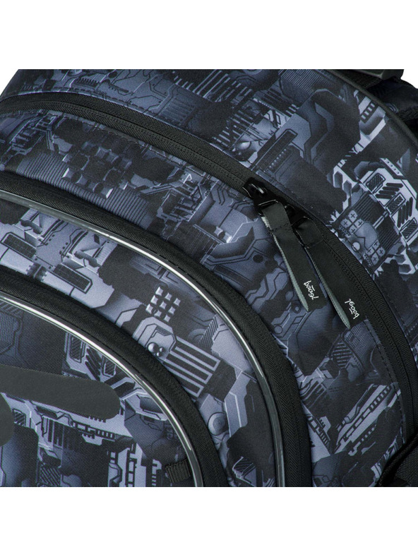 BAAGL  Baagl Core Technic szürke iskolai hátizsák