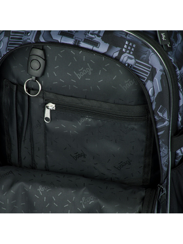 BAAGL  Baagl Core Technic szürke iskolai hátizsák