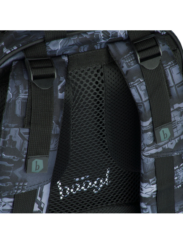 BAAGL  Baagl Core Technic szürke iskolai hátizsák