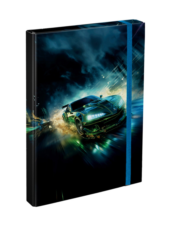 BAAGL  Fekete mappák iskolai füzetekhez A4 Baagl Racing car