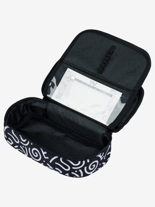 BAAGL  Fekete mintás iskolai szett - hátizsák, tolltartó, táska Baagl Core Element