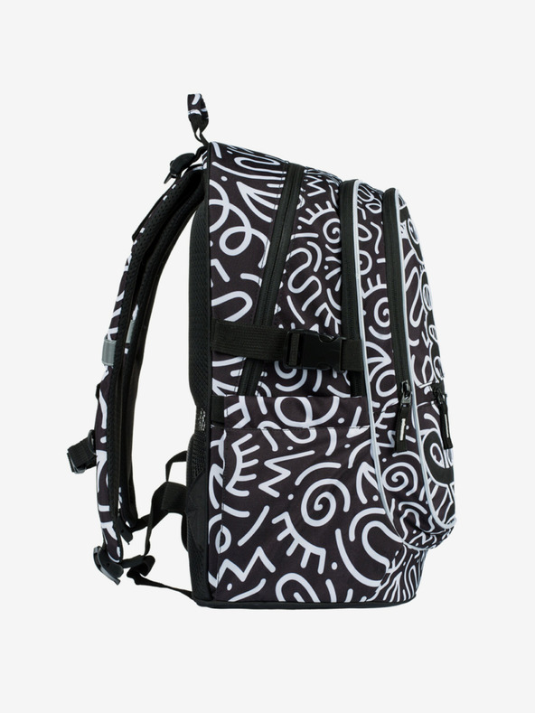 BAAGL  Fekete mintás iskolai szett - hátizsák, tolltartó, táska Baagl Core Element