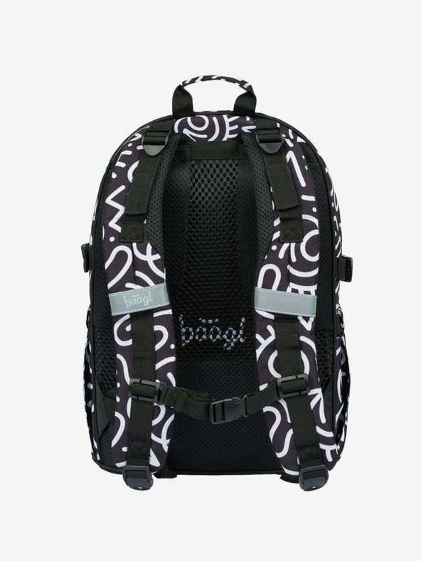 BAAGL  Fekete mintás iskolai szett - hátizsák, tolltartó, táska Baagl Core Element