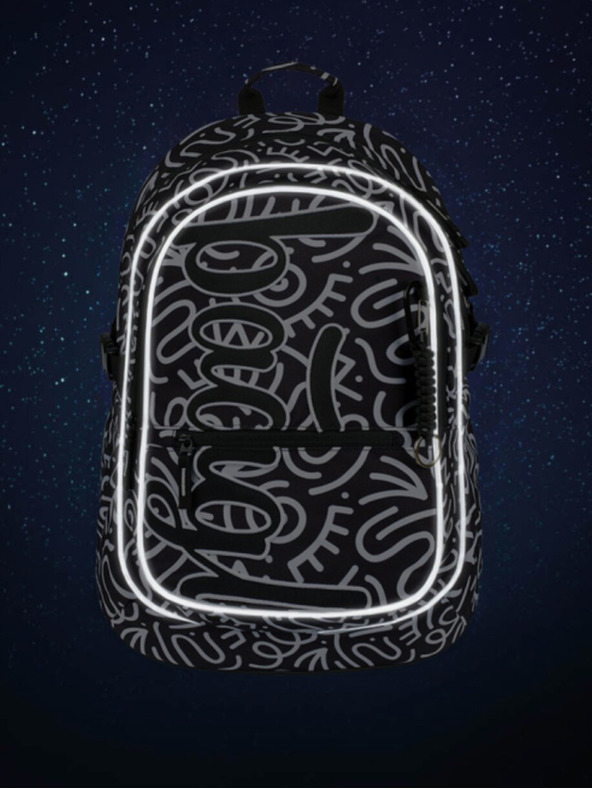 BAAGL  Fekete mintás iskolai szett - hátizsák, tolltartó, táska Baagl Core Element