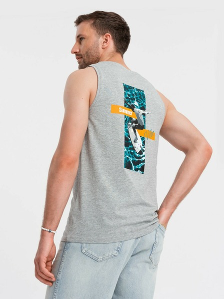 Ombre Clothing Férfi nyári hangulatú nyomtatott pamut tank top Ombre ruházat Ombre ruházat