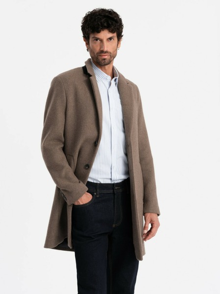 Ombre Clothing Elegáns férfi egyberészes gyapjúkeverék kabát Ombre Clothing V1 OM-COWC-0114
