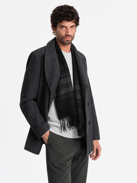 Ombre Clothing Férfi rövid, kétmellű gyapjúkabát Ombre Clothing V1 OM-COWC-0115 OM-COWC-0115