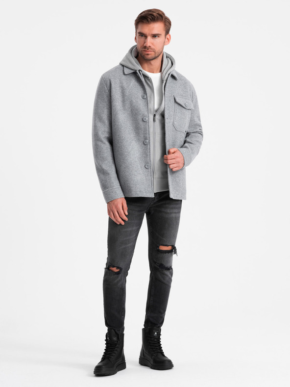 Ombre Clothing Férfi könnyű gyapjúkabát Ombre Clothing V2 OM-JANP-0199 OM-JANP-0199