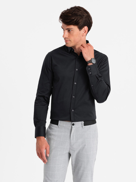 Ombre Clothing Férfi szatén ing Ombre Clothing SLIM FIT V4 OM-SHOS-0176 Férfi szatén ing Ombre Clothing SLIM FIT V4 OM-SHOS-0176