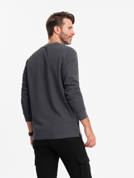 Ombre Clothing Férfi gofris kötött Ombre ruházat V3 OM-LSCL-0120 OM-LSCL-0120