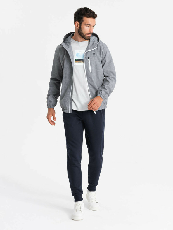 Ombre Clothing Férfi könnyű, gyapjúval bélelt sportdzseki Ombre Ruházat