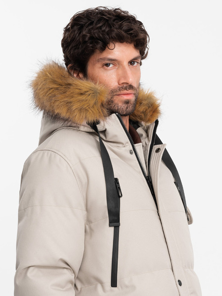 Ombre Clothing Férfi hosszú parka kabát kapucnival Ombre Clothing