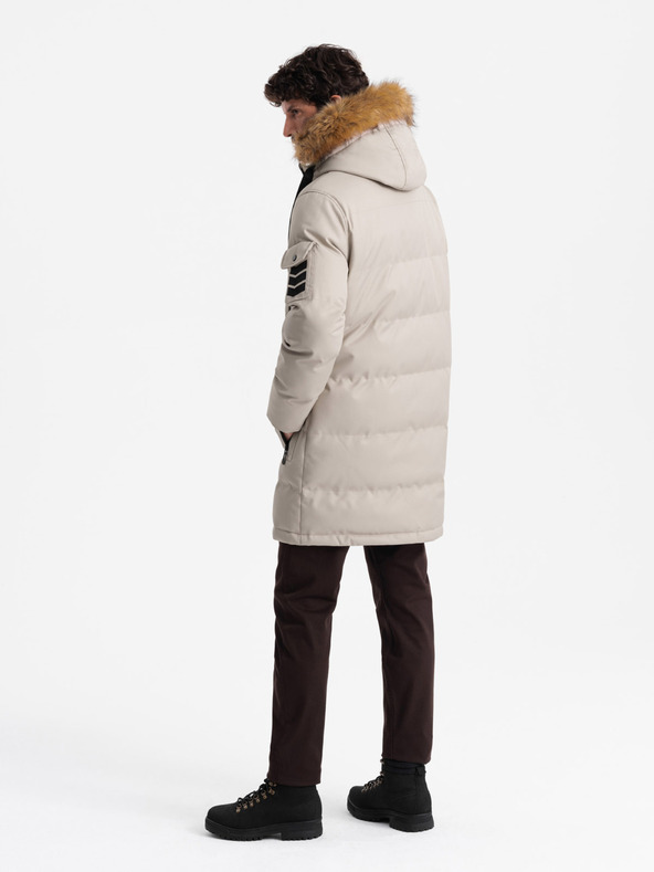 Ombre Clothing Férfi hosszú parka kabát kapucnival Ombre Clothing