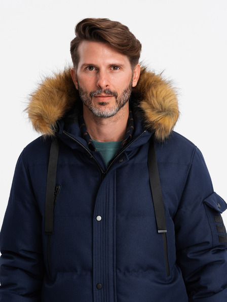 Ombre Clothing Férfi hosszú parka kabát kapucnival Ombre Clothing
