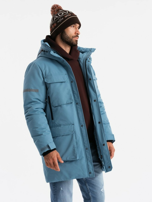 Ombre Clothing Férfi szigetelt hosszú kabát Ombre ruházat