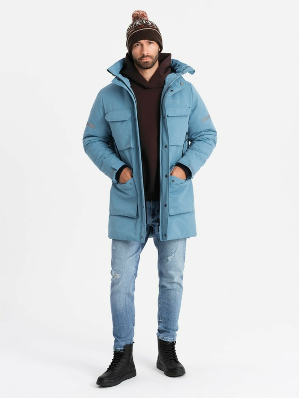 Ombre Clothing Férfi szigetelt hosszú kabát Ombre ruházat