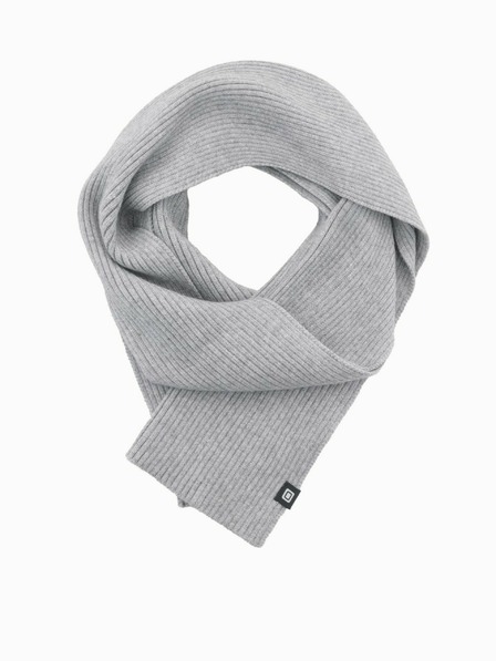 Ombre Clothing Férfi egyszínű kötött bordás sál szürke Ombre ruházat Ombre ruházat