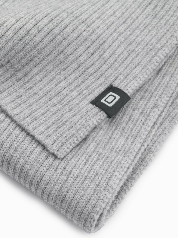 Ombre Clothing Férfi egyszínű kötött bordás sál szürke Ombre ruházat Ombre ruházat