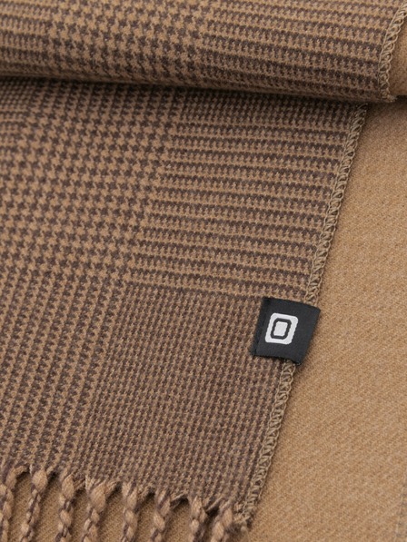 Ombre Clothing Férfi megfordítható kockás sál rojtokkal barna és bézs Ombre ruházat