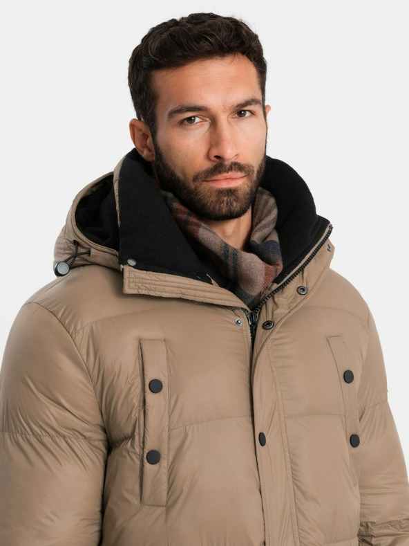 Ombre Clothing Férfi hosszú kabát zsebekkel Ombre Clothing