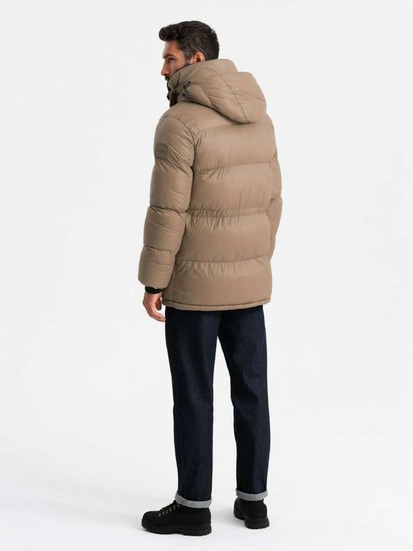 Ombre Clothing Férfi hosszú kabát zsebekkel Ombre Clothing