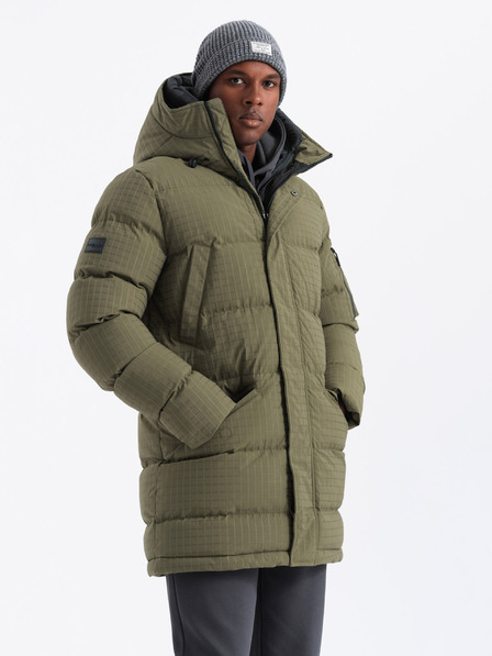 Ombre Clothing Férfi szabadtéri hosszú parka dzseki Ombre ruházat