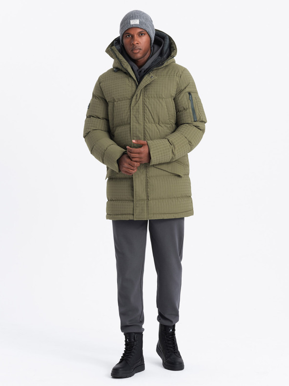 Ombre Clothing Férfi szabadtéri hosszú parka dzseki Ombre ruházat