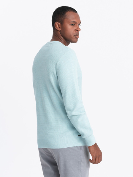 Ombre Clothing Férfi Melange strukturált kötött pulóver menta Ombre ruházat