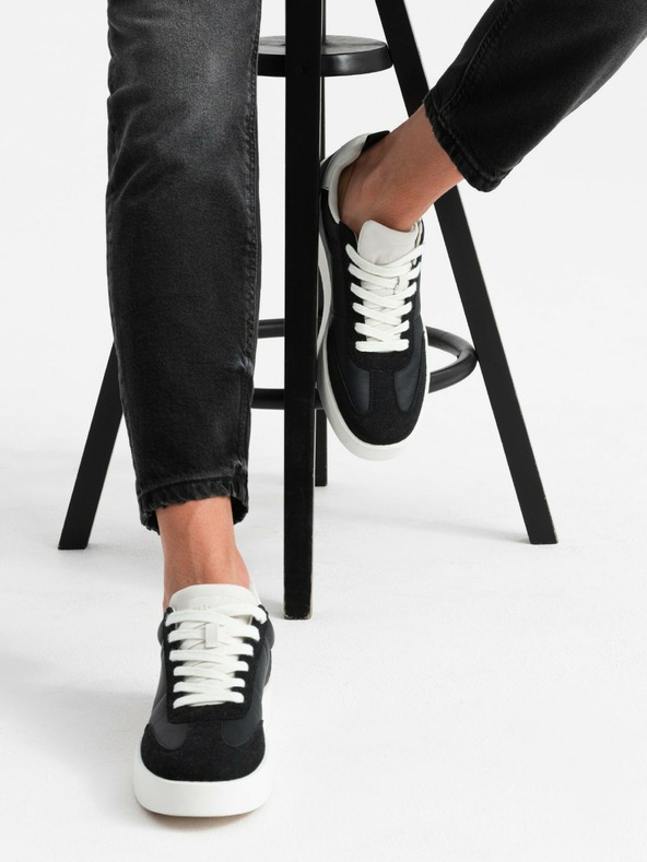 Ombre Clothing Férfi old-school vastag talpú tornacipő fekete Ombre Ruházat