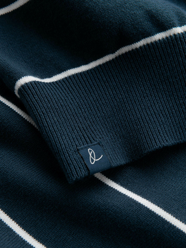 Ombre Clothing Férfi alkalmi pulóver vízszintes csíkokkal sötétkék Ombre ruházat