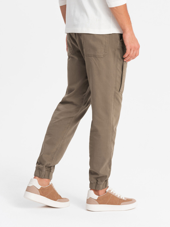 Ombre Clothing Férfi kötött melegítőnadrág rakásokkal sötétbarna Ombre ruházat