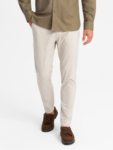 Ombre Clothing Férfi chino nadrág REGULAR FIT bézs Ombre Ruházat