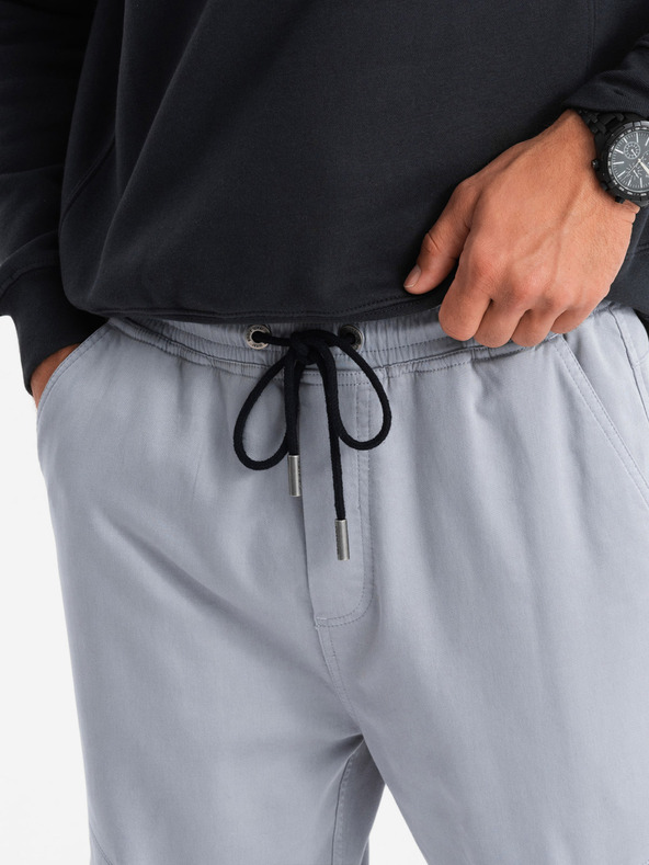 Ombre Clothing Férfi kötött melegítőnadrág cargo zsebekkel világosszürke Ombre Ruházat