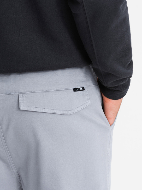 Ombre Clothing Férfi kötött melegítőnadrág cargo zsebekkel világosszürke Ombre Ruházat