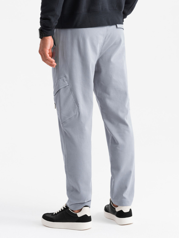 Ombre Clothing Férfi kötött melegítőnadrág cargo zsebekkel világosszürke Ombre Ruházat