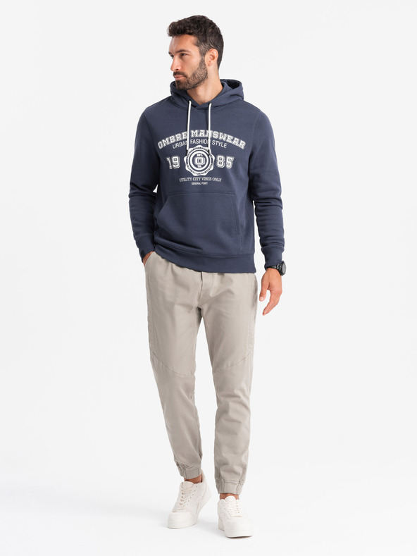 Ombre Clothing Férfi kötött melegítőnadrágok rakott szürke Ombre ruházat