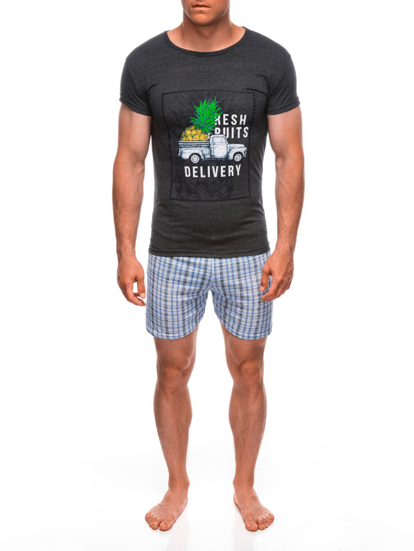 Edoti EDOTI Férfi pizsama, sötétszürke