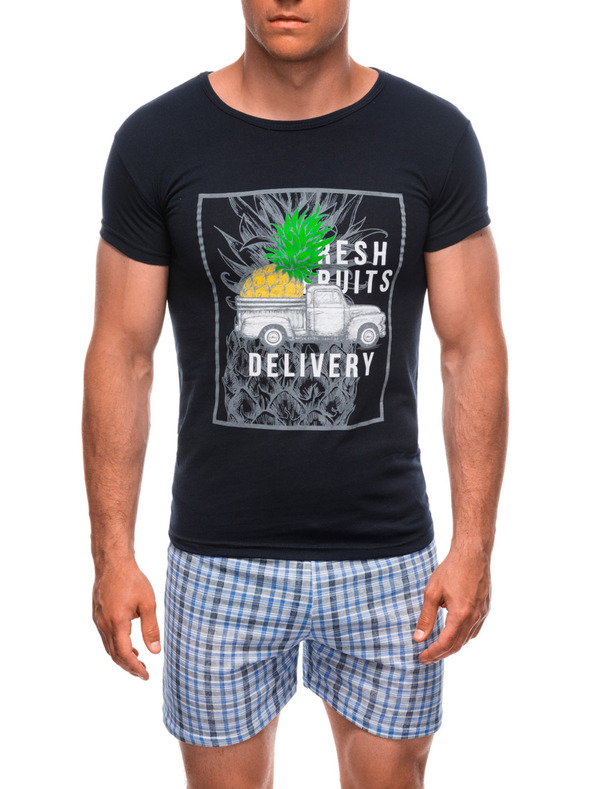 Edoti EDOTI Férfi pizsama, sötétkék