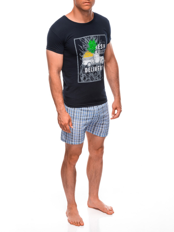 Edoti EDOTI Férfi pizsama, sötétkék