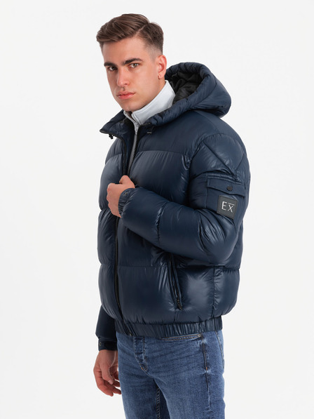 Ombre Clothing Férfi meleg kabát bordázott szegélyekkel Ombre Clothing Ombre Clothing