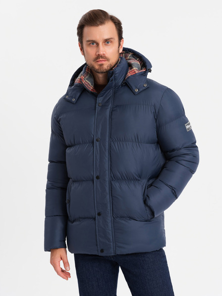 Ombre Clothing Férfi kockás bélelt kabát Ombre Clothing