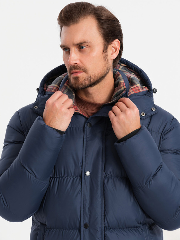 Ombre Clothing Férfi kockás bélelt kabát Ombre Clothing