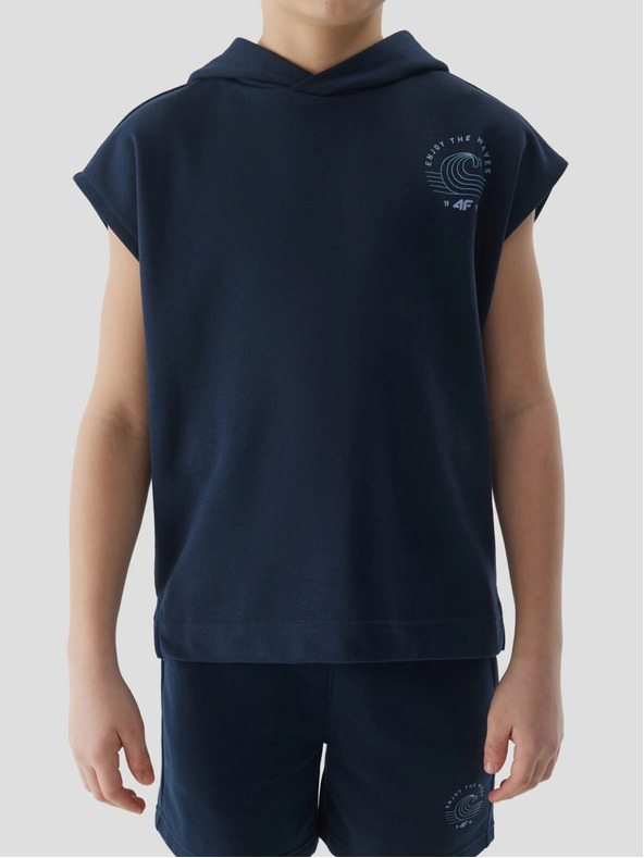4F Fiúk ujjatlan kapucnis pulóver 4F
