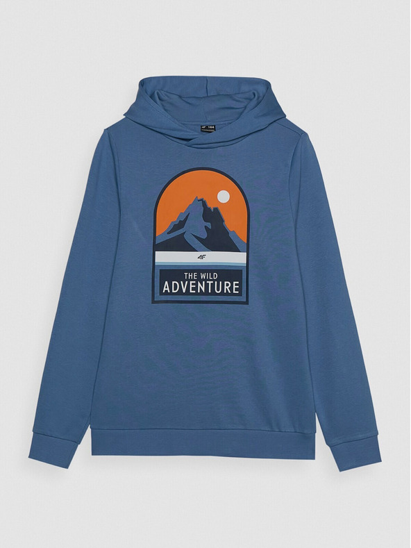 4F Fiúk 4F kapucnis pulóver - kék