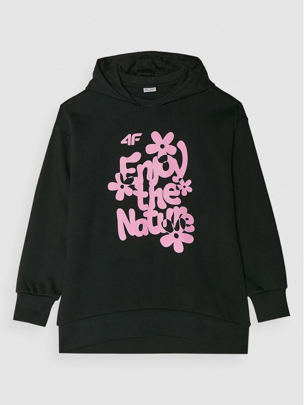 4F 4F lány kapucnis pulóver kapucnival és záródás nélkül